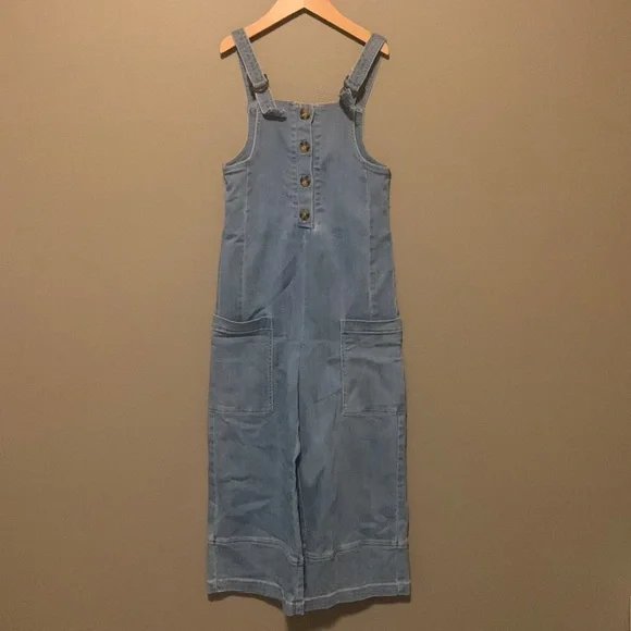 Habitual Girls denim overall jumpsuit with pockets. Size 7/8 - Picture 1 of 4